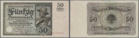 Deutschland - Deutsches Reich bis 1945. 50 Rentenmark 1925 Serie N, Ro.162 in leicht gebrauchter Erhaltung mit Knicken. Erhaltung: VF
