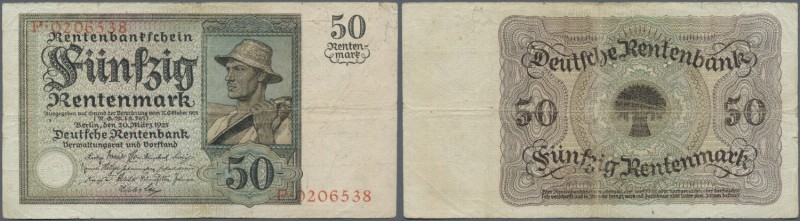Deutschland - Deutsches Reich bis 1945. 50 Rentenmark 1925, Ro.162 in stärker ge...