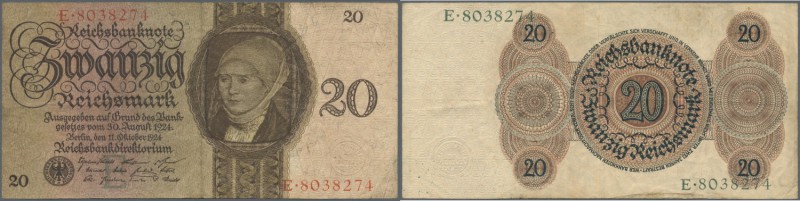 Deutschland - Deutsches Reich bis 1945. 20 Reichsmark 1924, Unterdruckbuchstabe ...