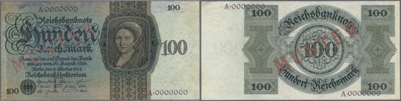 Deutschland - Deutsches Reich bis 1945. 100 Reichsmark 1924 mit rotem Überdruck ...