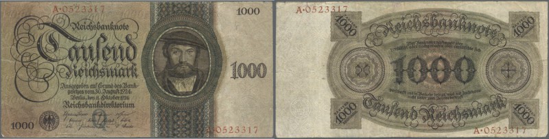 Deutschland - Deutsches Reich bis 1945. 1000 Reichsmark 1924 mit Unterdruckbuchs...