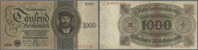 Deutschland - Deutsches Reich bis 1945. 1000 Reichsmark 1924, Ro.172, stärker gebrauchte Erhaltung mit mehreren Knicken, Flecken und kleinen Einrissen...