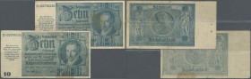 Deutschland - Deutsches Reich bis 1945. set mit 2 x 10 Reichsmark der Notausgaben 1945 ”Schörner-Scheine”, Ro.180, in stark gebrauchter Erhaltung mit ...