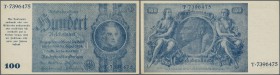 Deutschland - Deutsches Reich bis 1945. 100 Reichsmark der Notausgaben 1945 ”Schörner-Note”, Ro.182, leicht vergilbtes Papier und senkrechter Mittelkn...