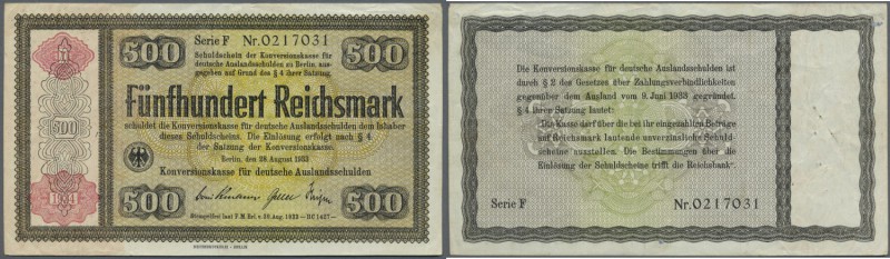Deutschland - Deutsches Reich bis 1945. Reichskonversionskasse: 500 Reichsmark 1...