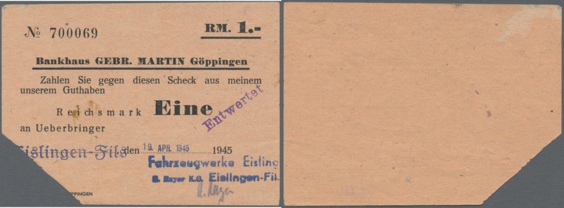 Deutschland - Alliierte Miltärbehörde + Ausgaben 1945-1948. Eislingen / Fils, Fa...