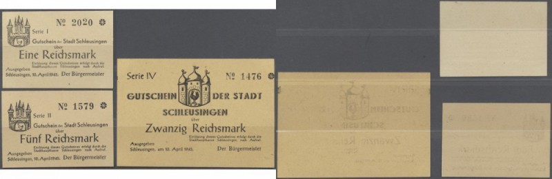 Deutschland - Alliierte Miltärbehörde + Ausgaben 1945-1948. Schleusingen, Stadt,...