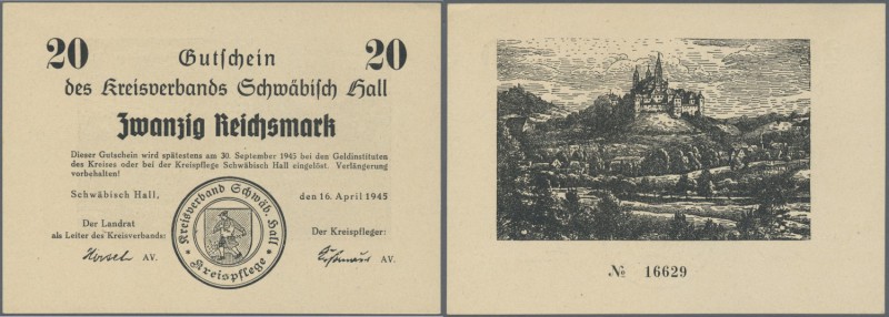 Deutschland - Alliierte Miltärbehörde + Ausgaben 1945-1948. Schwäbisch Hall, Kre...