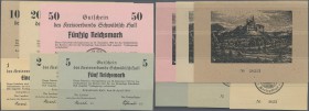 Deutschland - Alliierte Miltärbehörde + Ausgaben 1945-1948. Schwäbisch Hall, Kreisverband, 1, 2, 5, 10, 20, 50 Reichsmark, 16.4.1945, Erh. I / I-, tot...