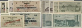 Deutschland - Alliierte Miltärbehörde + Ausgaben 1945-1948. Stuttgart, Wiederaufbauspende, Spendenquittungen zu 30 Pf., 1, 2, 5, 10, 20 Reichsmark als...