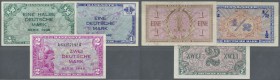 Deutschland - Bank Deutscher Länder + Bundesrepublik Deutschland. Bank Deutscher Länder: set mit 3 Banknoten 1/2, 1, 2 DM Kopfgeldserie 1948, Ro.230, ...