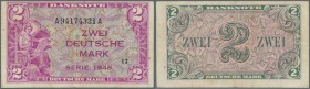 Deutschland - Bank Deutscher Länder + Bundesrepublik Deutschland. 2 DM Kopfgeldserie 1948, Ro.234 in stärker gebrauchter Erhaltung mit Knicken und Fle...