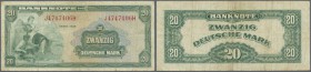 Deutschland - Bank Deutscher Länder + Bundesrepublik Deutschland. 20 DM 1948, Ro.240 in stärker gebrauchter Erhaltung mit Knicken und Flecken: F-/F //...