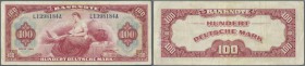 Deutschland - Bank Deutscher Länder + Bundesrepublik Deutschland. 100 DM 1948, roter Hunderter, Ro.244 in gebrauchter Erhaltung mit kleinem Graffiti a...