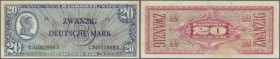 Deutschland - Bank Deutscher Länder + Bundesrepublik Deutschland. 20 DM 1948 Liberty mit B-Stempel, Ro.247a, leicht vergilbtes Papier links und rechts...
