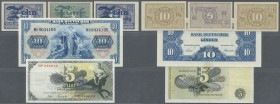 Deutschland - Bank Deutscher Länder + Bundesrepublik Deutschland. Bank Deutscher Länder: set mit 5 Banknoten 5 Pfennig, 2 x 10 Pfennig, 5 DM 1948 und ...