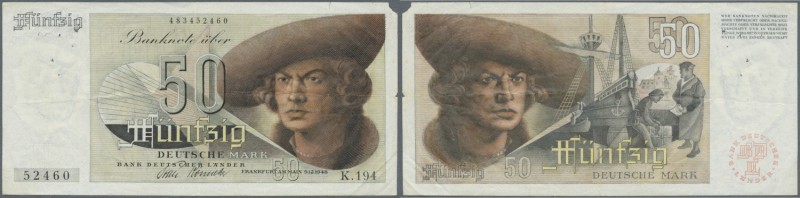 Deutschland - Bank Deutscher Länder + Bundesrepublik Deutschland. 50 DM 1948 Fra...