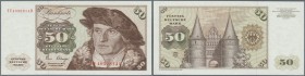 Deutschland - Bank Deutscher Länder + Bundesrepublik Deutschland. 50 DM 1980 Ersatznote YE/D mit copyright auf der Rückseite, Ro.288b in kassenfrische...