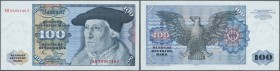 Deutschland - Bank Deutscher Länder + Bundesrepublik Deutschland. 100 DM 1980, Ro.289a, leicht gebraucht mit senkrechtem Mittelknick. Erhaltung: VF+ /...
