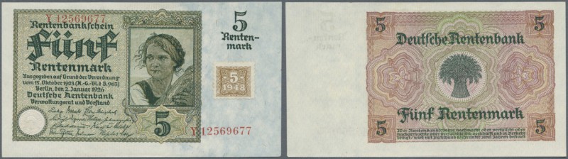 Deutschland - DDR. 5 Mark der Kuponausgaben der sowjetischen Besatzungszone 1948...