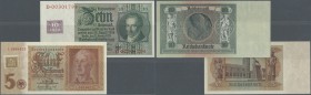 Deutschland - DDR. Set mit 2 Banknoten der Kuponausgaben der sowjetischen Besatzungszone zu 5 und 10 Mark 1948, Ro.333, 334 in kassenfrischer Erhaltun...