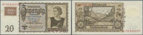 Deutschland - DDR. 20 Mark der Kuponausgaben der sowjetischen Besatzungszone 1948, Ro.336 mit leicht welligem Papier mit kleinen Falten. Erhaltung: XF...