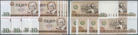 Deutschland - DDR. Set mit 10 Banknoten 10 Mark 1971/85, jeweils mit laufender Serie und Ersatznote Ro.359a,b,c,d und 5 x 10 Mark 1971 mit fortlaufend...