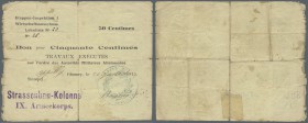 Deutschland - Nebengebiete Deutsches Reich. Besatzungsausgaben Frankreich 1914/15: Etappen-Inspektion I, 50 Centimes 1915, Ro.400a, stark gebarucht mi...