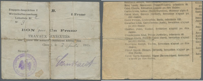 Deutschland - Nebengebiete Deutsches Reich. Besatzungsausgaben Frankreich 1914/1...