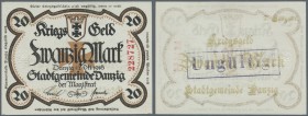 Deutschland - Nebengebiete Deutsches Reich. Danzig: 20 Mark Kriegsgeld 1918, Ro.787a in kassenfrischer Erhaltung // Danzig: 20 Mark 1918, P.8 in perfe...
