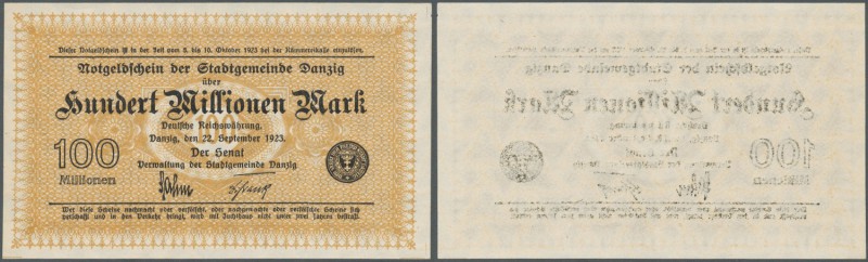 Deutschland - Nebengebiete Deutsches Reich. Danzig: 100 Millionen Mark 1923, Ro....