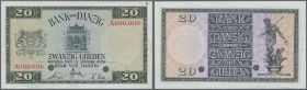 Deutschland - Nebengebiete Deutsches Reich. Danzig: 20 Gulden 1938 Muster, Ro.845M, Nadellöcher am linken und rechten Rand, Eckknick links unten und o...