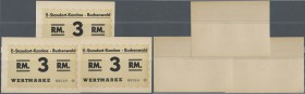 Deutschland - Konzentrations- und Kriegsgefangenenlager. 3 x 3 Reichsmark der Standortkantine des Konzentrationslagers Buchenwald o.D., C.3954b, leich...