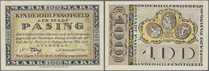Deutschland - Notgeld - Bayern. Pasing, Stadt, Kinderhilfs-Notgeld, 100 Mark, 20...