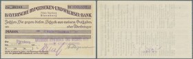 Deutschland - Notgeld - Bayern. Starnberg, Bayerische Hypotheken- und Wechselbank, 100 Tsd. Mark, 24.8.1923, Eigenscheck mit gestempelter Nominale, Or...