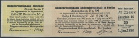 Deutschland - Notgeld - Berlin und Brandenburg. Berlin, Roggenrentenbank AG, 2 1/2 Pfund Roggen, 1.6.1923, zahlbar am 1.1.1923, als Notgeld verwendete...