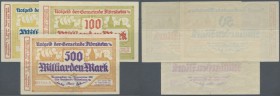 Deutschland - Notgeld - Hessen. Flörsheim, Gemeinde, 50, 100, 500 Mrd. Mark, November 1923, Erh. II-, total 3 Scheine