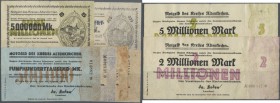 Deutschland - Notgeld - Rheinland. Altenkirchen, Kreis, 500 Tsd. Mark (2), Papier blau und Wertziffer braun, Papier weiß und Wertziffer blau, 1 Mio. M...