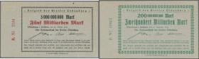 Deutschland - Notgeld - Schleswig-Holstein. Oldenburg in Holstein, Kreis, 5, 10 B, 20 C, 50 Mrd. Mark, 31.10.1923, 100 Mrd. Mark, 10.11.1923, 200 Mrd....