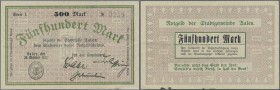 Deutschland - Notgeld - Württemberg. Aalen, Stadt, 500 Mark, 20.10.1922, Erh. II