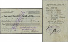 Deutschland - Notgeld - Württemberg. Biberach, Gewerbebank, 20 Tsd. Mark, 19.8.1923, Kundenscheck der Molkereigenossenschaft Bechtenroth G.m.b.H., Erh...