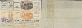 Deutschland - Notgeld - Württemberg. Brackenheim, Amtskörperschaft, 5, 10, 50, 100 (2) Mrd. Mark, 29.10.1923, Erh. III, total 5 Scheine