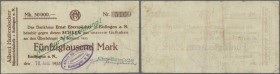 Deutschland - Notgeld - Württemberg. Esslingen, Albert Huttenlocher, 50 Tsd. Mark, 18.8.1923 (Tag und Monat gestempelt), Scheck auf Bankhaus Ernst Ebe...