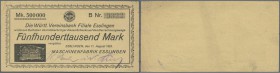 Deutschland - Notgeld - Württemberg. Esslingen, Maschinenfabrik Esslingen, 500 Tsd. Mark, 11.8.1923, Reihe B, gelbes Papier, Erh. II-III