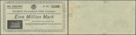 Deutschland - Notgeld - Württemberg. Esslingen, Maschinenfabrik Esslingen, 1 Mio. Mark, 2.8.1923, Reihe A, graugrünes Papier, Erh. III