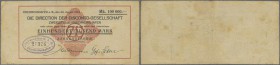 Deutschland - Notgeld - Württemberg. Friedrichshafen, Zahnradfabrik AG, 100 Tsd. Mark, 30.8.1923, Scheck auf Disconto-Gesellschaft, Papier gebräunt, E...