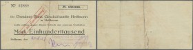 Deutschland - Notgeld - Württemberg. Heibronn, Dyckerhoff & Widmann AG Niederlassung Stuttgart, 100 Tsd. Mark, 24.8.1923, Datum handschriftlich, Kunde...