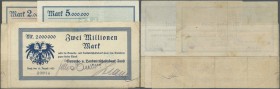 Deutschland - Notgeld - Württemberg. Isny, Gewerbe- und Landwirtschaftsbank, 500 Tsd., 1, 2 Mio. Mark, großes Format, 2, 5 Mio, kleines Format, alle 1...