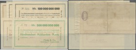 Deutschland - Notgeld - Württemberg. Lauterbach, Flaig & Co., 5 Mrd. Mark, 23.10.1923, 100 Mrd. Mark, 6.11.1923, 10.11.1923, 300 Mrd. Mark, 13.11.1923...