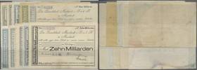 Deutschland - Notgeld - Württemberg. Murrhardt, Gewerbebank, Kundenschecks für Fr. Bofinger, 10 Mrd. Mark, 26.10.1923, J. M. Jauch, 10 Mrd. Mark, 2.11...